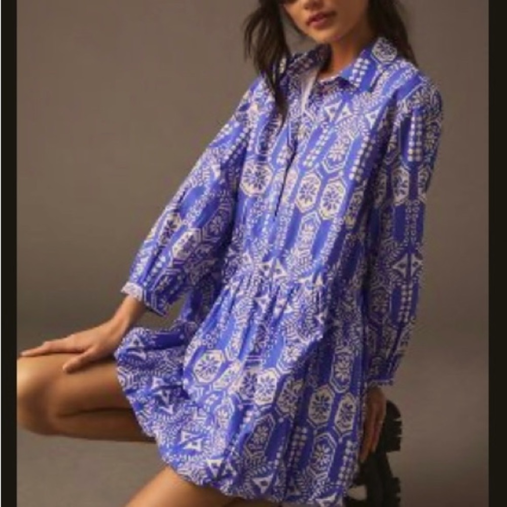 Maeve bubble hem shirt dress